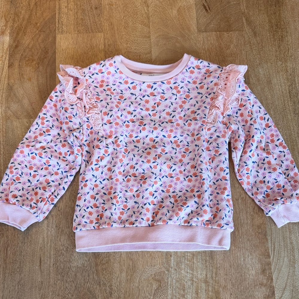 Marks & Spencer Pink Floral Ruffle Sweatshirt